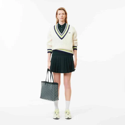 Lacoste Sac cabas Zely moyen monogramme en toile enduite