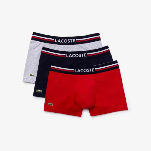 Lacoste Lot de 3 boxers courts ceinture tricolore