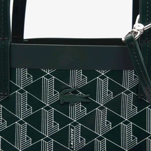 Lacoste Sac cabas Zely moyen monogramme en toile enduite