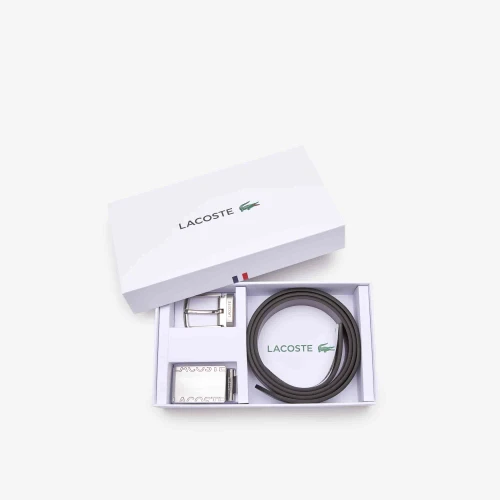 Lacoste Coffret ceinture en cuir et 2 boucles