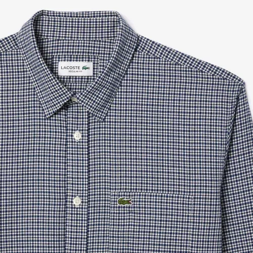 Lacoste Chemise regular fit en flanelle coton