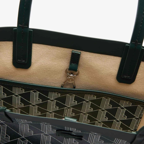 Lacoste Sac cabas Zely moyen monogramme en toile enduite