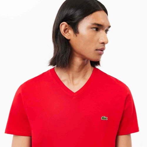 Lacoste T-shirt coton Pima léger col V