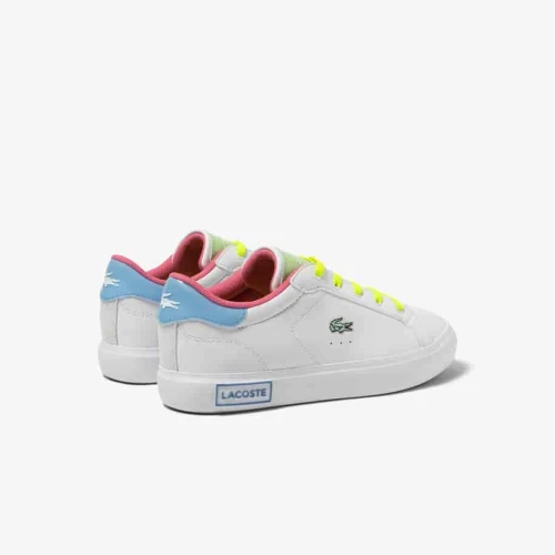 Sneakers Powercourt enfant Lacoste en synthétique, détail coloré