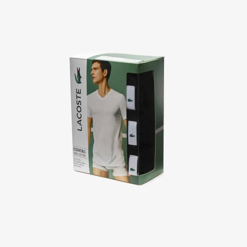 Lacoste Lot de 3 t-shirts d'intérieur slim fit