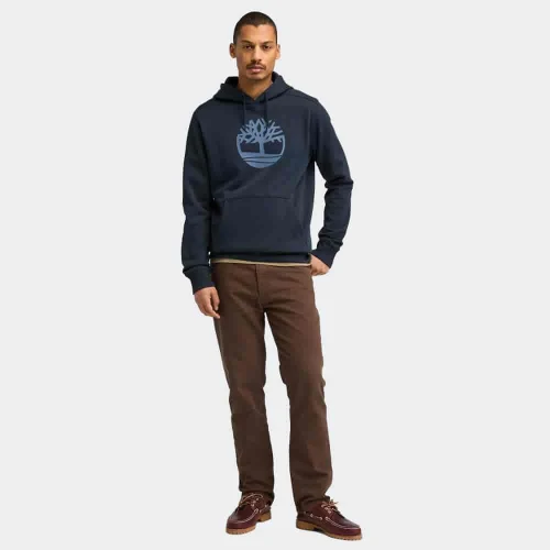 Timberland Sweat à capuche à logo arbre Kennebec River pour homme en bleu foncé