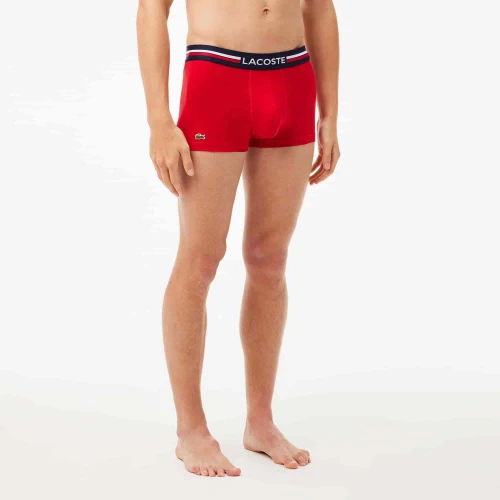 Lacoste Lot de 3 boxers courts ceinture tricolore