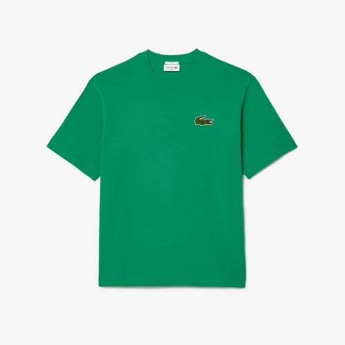 Lacoste T-shirt loose fit coton épais avec badge