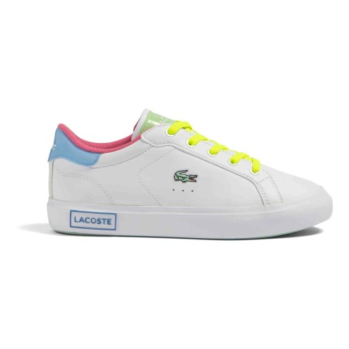 Sneakers Powercourt enfant Lacoste en synthétique, détail coloré