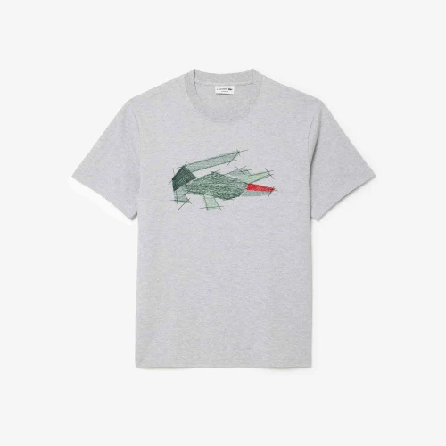 Lacoste T-shirt coton épais crocodile graphique