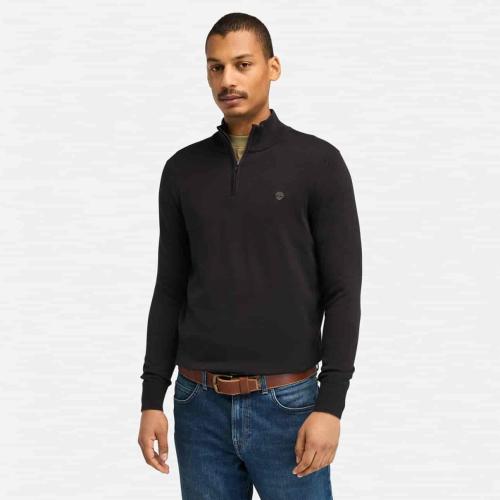 Timberland Pull à col zippé Williams River pour homme en noir