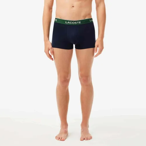 Lacoste Lot de 3 boxers courts casual marine avec ceinture contrastée