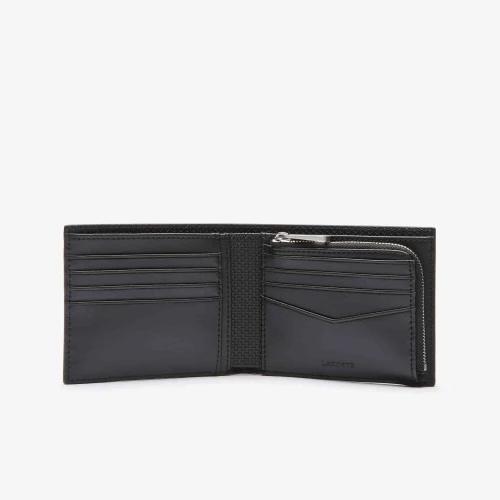 Lacoste Portefeuille zippé Chantaco en cuir piqué