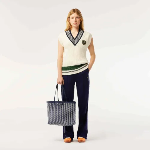 Lacoste Sac cabas Zely moyen monogramme en toile enduite