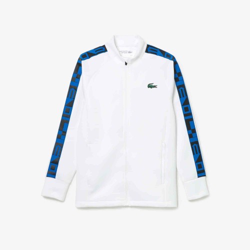 Sweatshirt zippé homme Tennis Lacoste SPORT avec bandes imprimées