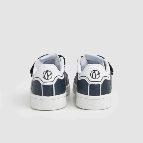 Pepe Jeans Basquette Enfant En Cuir Bleu Nuit