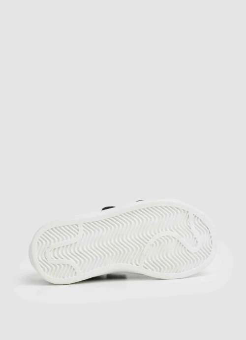 Pepe Jeans Basquette Enfant En Cuir Bleu Nuit