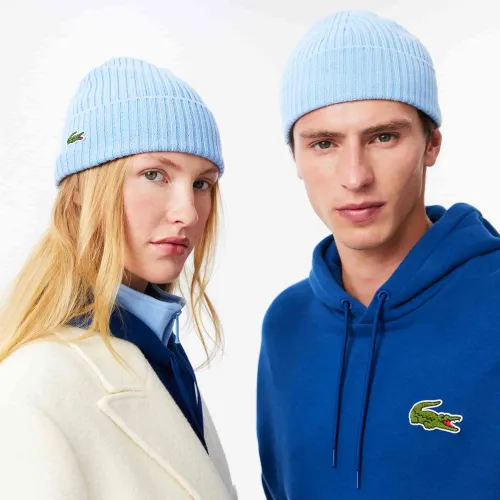 Lacoste Bonnet en laine peignée côtelée