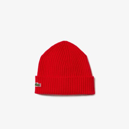 Lacoste Bonnet en laine peignée côtelée