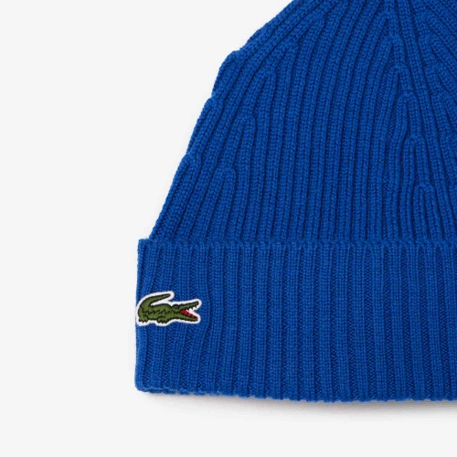 Lacoste Bonnet en laine peignée côtelée