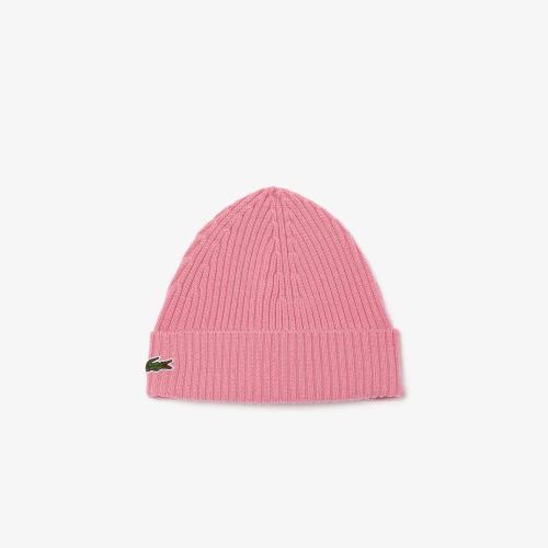 Lacoste Bonnet en laine peignée côtelée