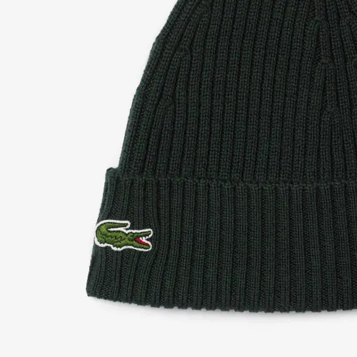 Lacoste Bonnet en laine peignée côtelée