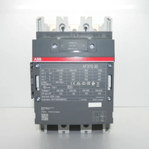 Contacteur 370A 3P ABB AF370-30 – Fiabilité à 380V AC