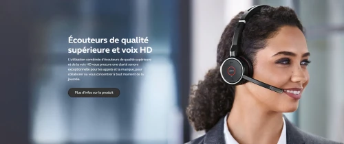 Casque JABRA Evolve 75 SE Micro-casque sans fil professionnel pour les bureaux en open space.