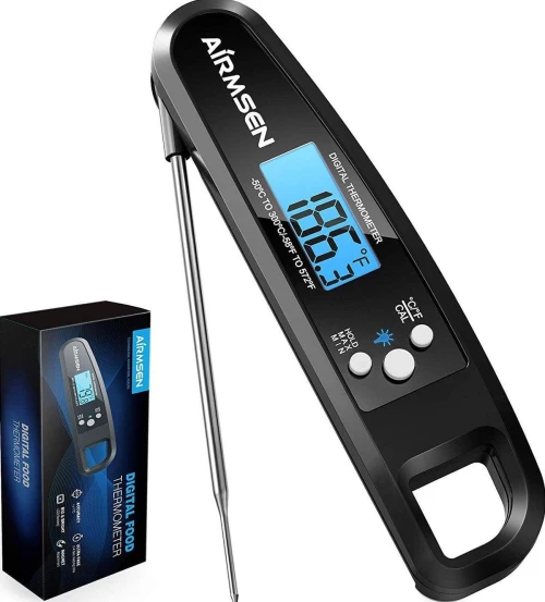 Airmsen Thermomètre numérique à lecture instantanée thermomètre de cuisine ultra-rapide, Sondes De Température Alimentaire et scientifique