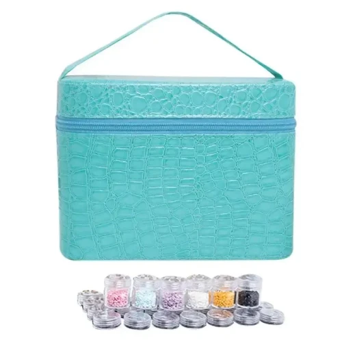 Blusea Mallette De Rangement En Cuir PU Pour Peinture Diamant Et Broderie 84 Flacons