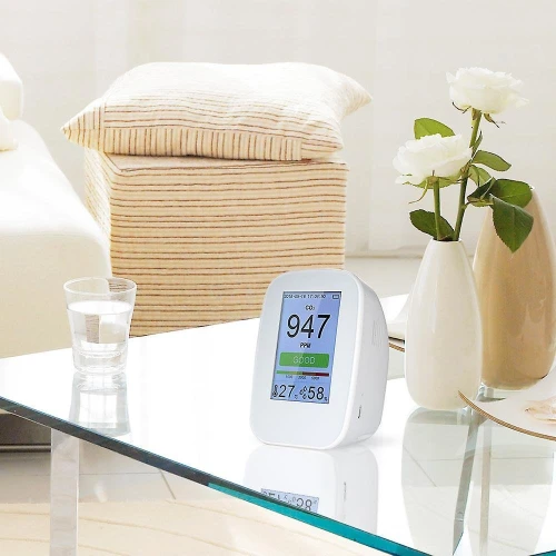 Kkmoon D9 Détecteur Multifonctionnel De Qualité De L'air Testeur De Gaz CO2, HCHO, TVOC, PM2.5, PM10