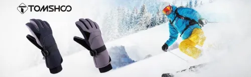 Gants de ski Tomshoo, gants d'hiver imperméables et coupe-vent en coton épais et coton haute densité pour les sports d'hiver (ski, snowboard).Taille SM