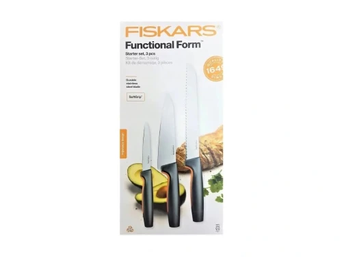 Fiskars Ensemble de couteaux de cuisine FUNCTIONAL FORM, 3 pièces,