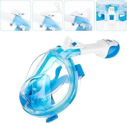 V-VILISUN Masque de plongée intégral champ de vision de 180° et support de caméra Technologie antibuée, antifuite