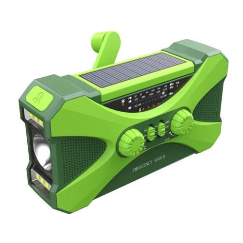 Radio multifonctionnelle à manivelle solaire, charge USB, radio météo, lampe de poche LED d'urgence, alimentation torche, FM, AM, WB, NOAA, 10000mAh