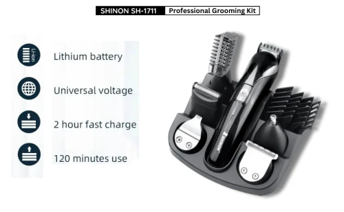 Tondeuse Cheveux Professionnelle Sans Fil Rechargeable - SHINON SH-1711- multifonction 6 en 1