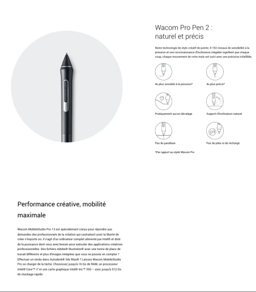 Wacom MobileStudio Pro 13–DTH-W1320-EU I5 8Go SSD 128
