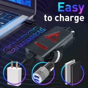 Lampe pectorale extérieur de course, Running, Motos, Vélo, à LED, lampe de poitrine, lampe d'avertissement arrière avec batterie rechargeable pour camping