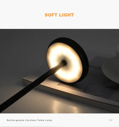 Rechargeable Table Lampe LED tactile en métal simple et sans fil