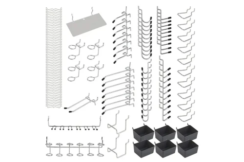 Kkmoon Kit D'assortiment De Crochets Pour Panneau Perforé En Métal, Lot de 140 Pièces, Organisateur