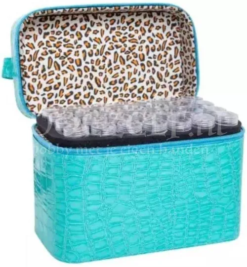 Blusea Mallette De Rangement En Cuir PU Pour Peinture Diamant Et Broderie 84 Flacons