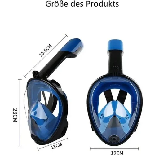 V-VILISUN Masque de plongée intégral champ de vision de 180° et support de caméra Technologie antibuée, antifuite