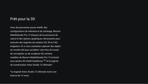 Wacom MobileStudio Pro 13–DTH-W1320-EU I5 8Go SSD 128