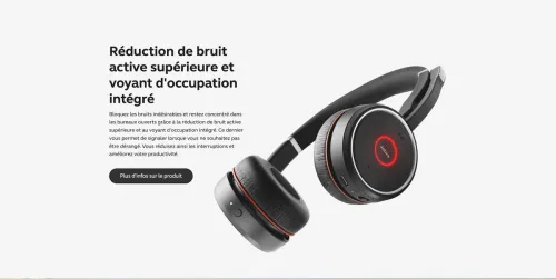 Casque JABRA Evolve 75 SE Micro-casque sans fil professionnel pour les bureaux en open space.