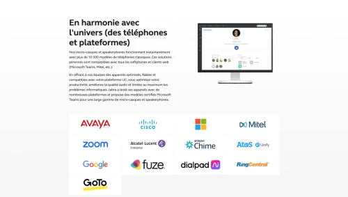 Casque JABRA Evolve 75 SE Micro-casque sans fil professionnel pour les bureaux en open space.
