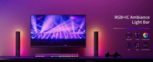 AMBIANCE LIGHT BARS - SMART 2 LIGHT Barres lumineuses LED RVB intelligentes à changement de couleur arc-en-ciel TV rétroéclairage ambiant Streamer lumière de jeu