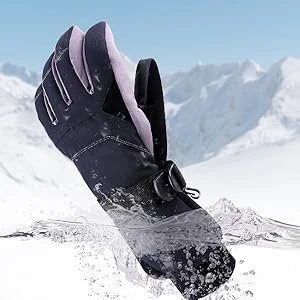 Gants de ski Tomshoo, gants d'hiver imperméables et coupe-vent en coton épais et coton haute densité pour les sports d'hiver (ski, snowboard).Taille SM
