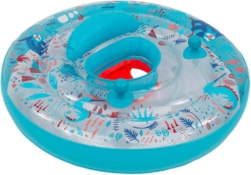 Décathlon NABAIJI Bouée gonflable pour bébé, siège et poignées pour nourrissons de 7 à 15 kg transparente