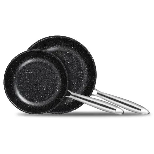 Ensemble de poêles à frire Homgeek H32311-J, poêle antiadhésive en acier inoxydable 410 avec revêtement antiadhésif