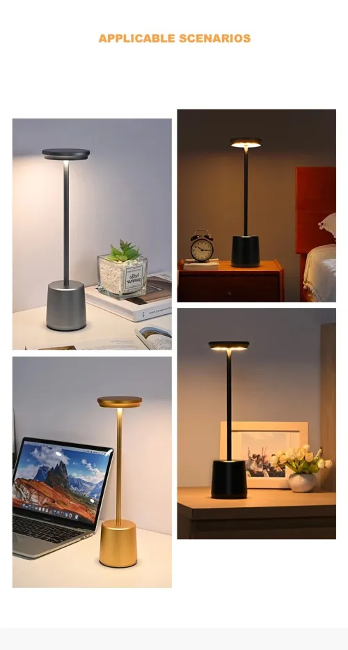 Rechargeable Table Lampe LED tactile en métal simple et sans fil